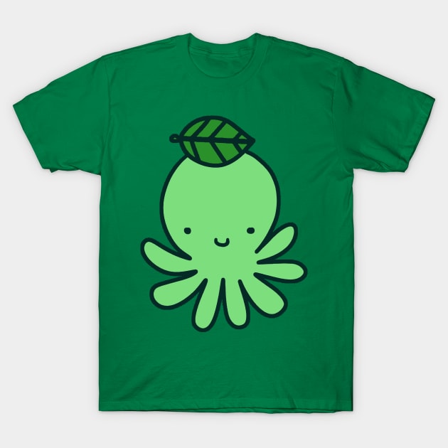 Green Leaf Octopus T-Shirt by saradaboru